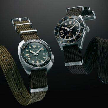 Two creations presented on a new type of fabric strap made especially for Prospex diver’s watches